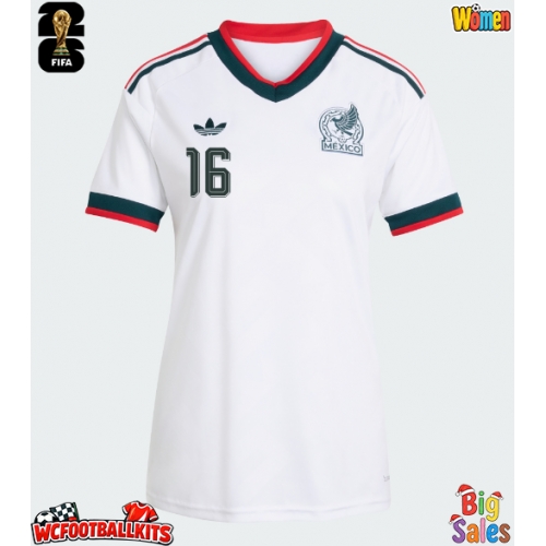 Mexico Julian Quinones #16 Replica Away Stadium Shirt for Women World Cup 2026 Short Sleeve